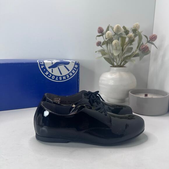 Birkenstock Saunders Patent Leather Clog Black Women 5/Men 3 EU36 NWB Regular - Picture 3 of 10